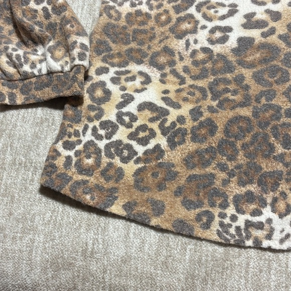 3X (2x) Now and forever fleece leopard print comfy pullover top long sleeve - Picture 4 of 5